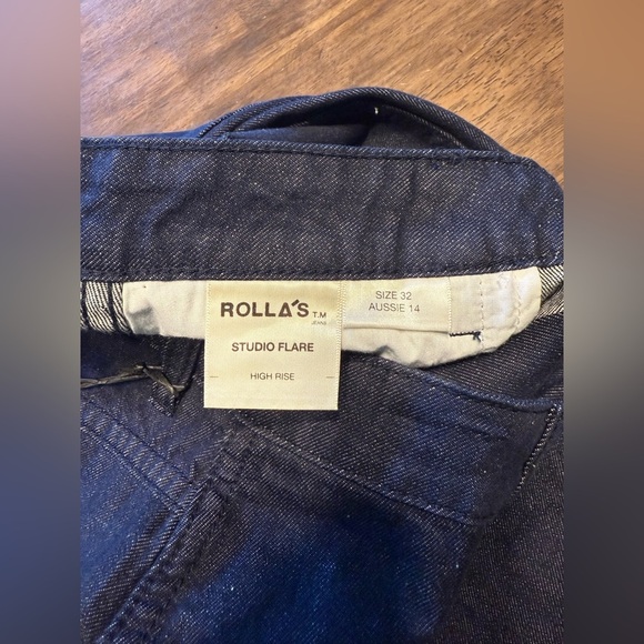 Rolla’s Chambray Studio Flare High Rise Jeans Woman’s SZ 32 Baggy Wide Leg New - Picture 8 of 12